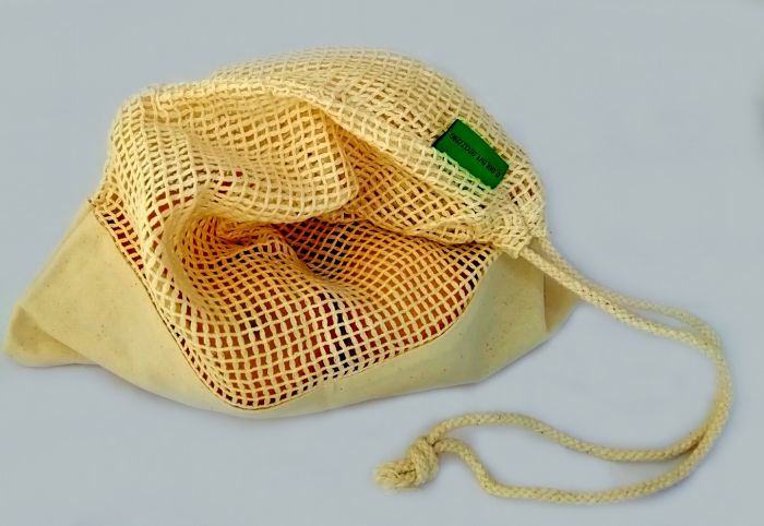 Οικολογική Τσάντα Αποθήκευσης Από Βαμβάκι Με Δίχτυ L