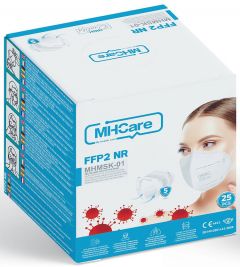 MH Care Μάσκα Προστασίας FFP2-NR Μαύρη 25τεμ