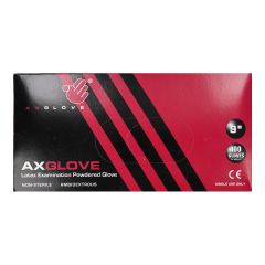Ax Glove Γάντια Εξεταστικά Λάτεξ με Πούδρα Λευκό Χρώμα 100τεμ. Mέγεθος Small