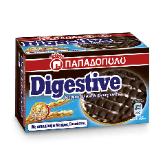 Παπαδοπούλου Μπισκότα Digestive με Επικάλυψη Μαύρης Σοκολάτας 200g