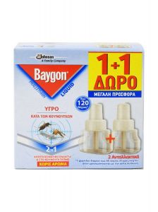 Baygon Υγρό Ανταλλακτικό Σετ 1+1 Δώρο 2x36ml
