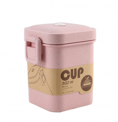 Οικολογικό Δοχείο Σούπας Από Σιτάρι Cup 550ml Ροζ