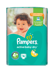 Pampers Active Baby Dry No4+ 16τεμ.