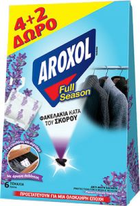 Aroxol Full Season Κατά Του Σκόρου 4+2 τμχ Με Άρωμα Λεβάντας